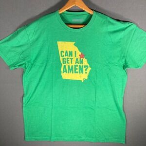 BreakingT‎ Georgia Peach Can I Get An Amen Green Graphic Tee 2XL